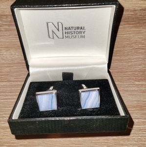 Blue agate cufflinks NWOT